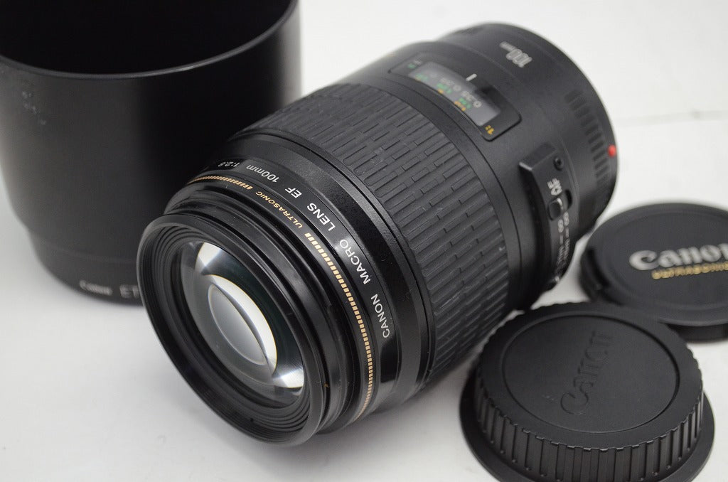 Canon キヤノン EF 100mm F2.8 MACRO USM フルサイズ 単焦点レンズ フード付 251008p