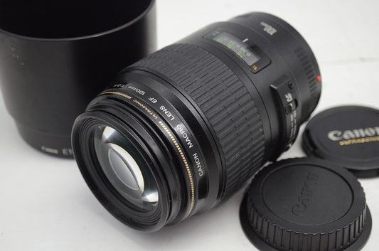 Canon キヤノン EF 100mm F2.8 MACRO USM フルサイズ 単焦点レンズ フード付 251008p