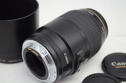Canon キヤノン EF 100mm F2.8 MACRO USM フルサイズ 単焦点レンズ フード付 251008p