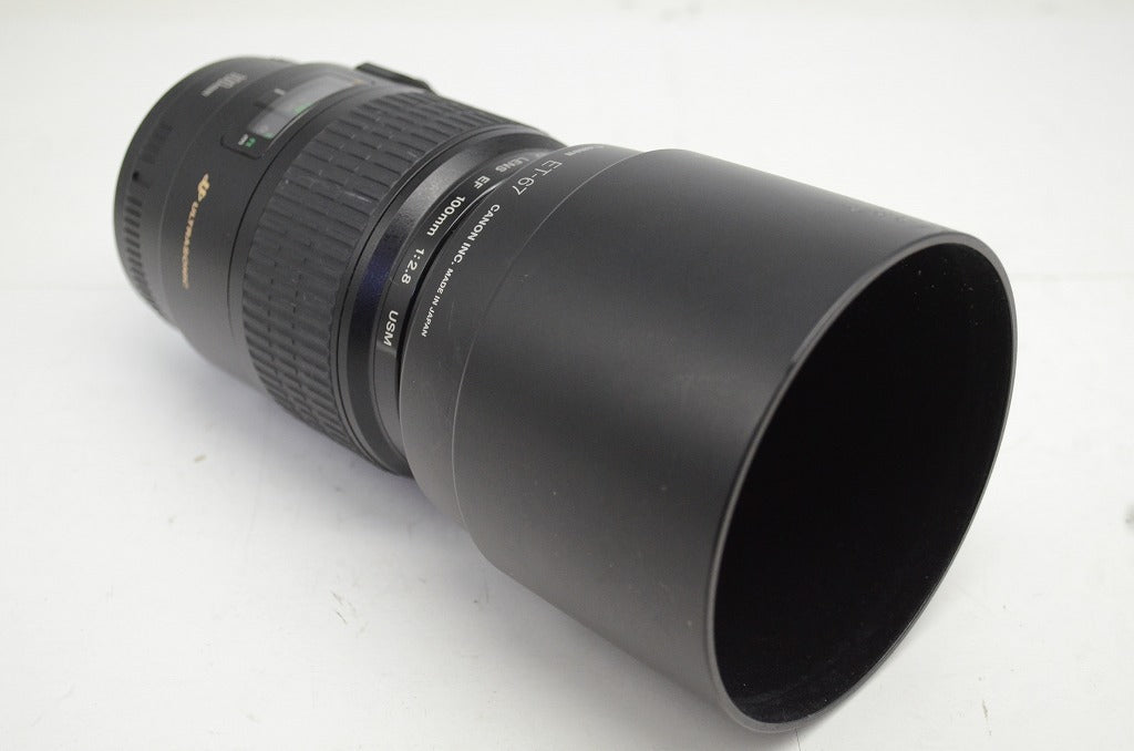 Canon キヤノン EF 100mm F2.8 MACRO USM フルサイズ 単焦点レンズ フード付 251008p