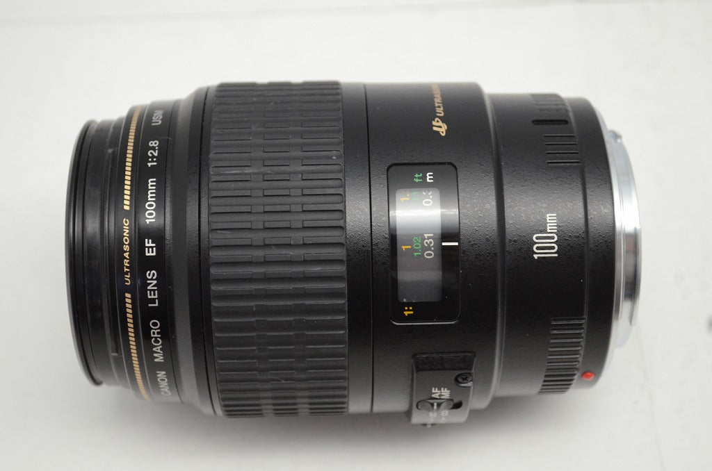 Canon キヤノン EF 100mm F2.8 MACRO USM フルサイズ 単焦点レンズ フード付 251008p