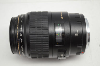 Canon キヤノン EF 100mm F2.8 MACRO USM フルサイズ 単焦点レンズ フード付 251008p