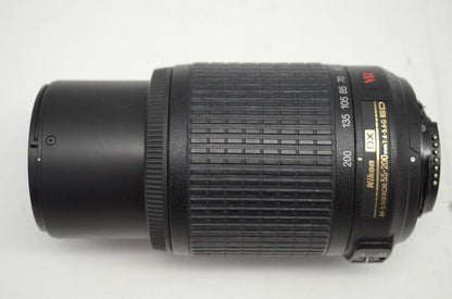 良品 Nikon ニコン AF-S DX NIKKOR 55-200mm F4-5.6G ED VR APS-C ズームレンズ フード付 251008u