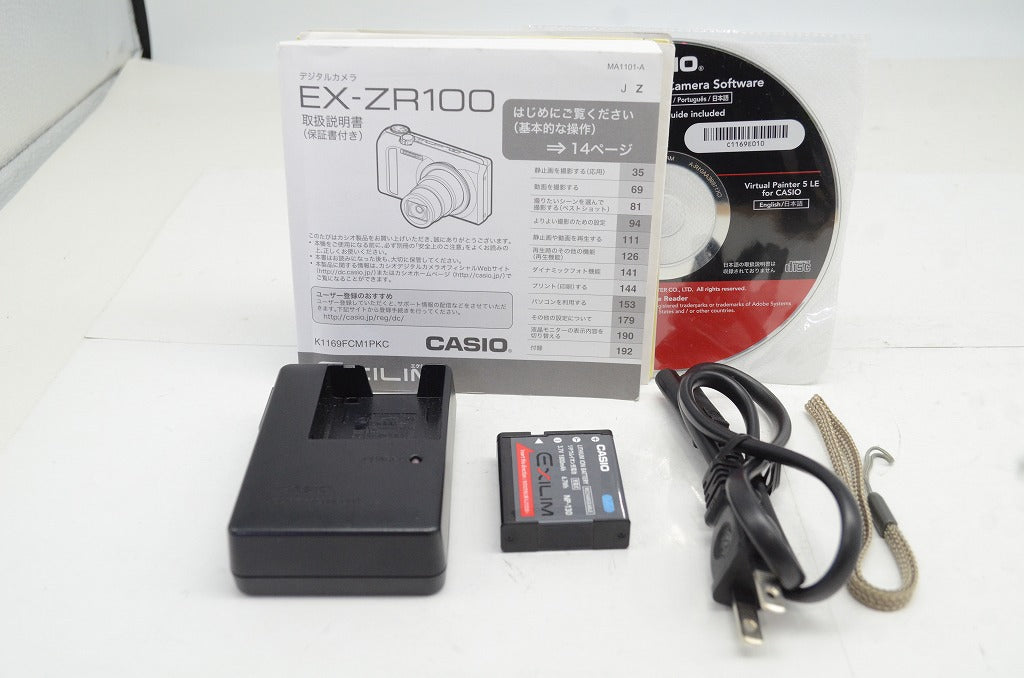 CASIO カシオ EXILIM EX-ZR100 コンパクトデジタルカメラ ホワイト 251008af