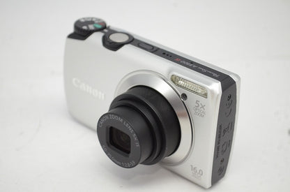 美品 Canon キヤノン PowerShot A3300 IS シルバー コンパクトデジタルカメラ 251008b