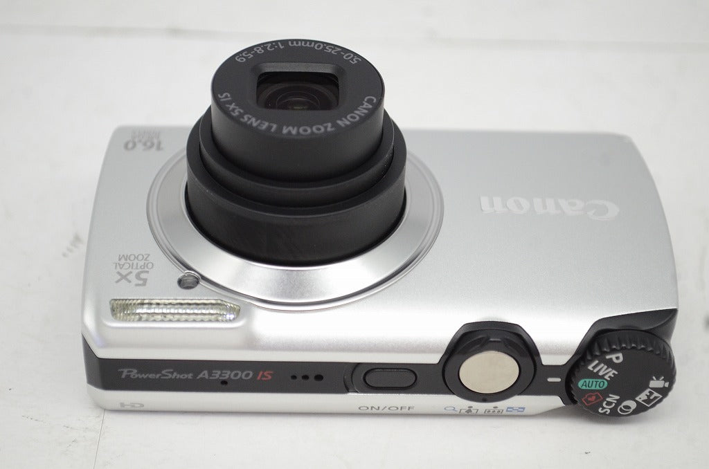 美品 Canon キヤノン PowerShot A3300 IS シルバー コンパクトデジタルカメラ 251008b