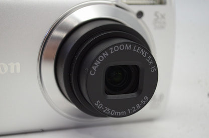 美品 Canon キヤノン PowerShot A3300 IS シルバー コンパクトデジタルカメラ 251008b