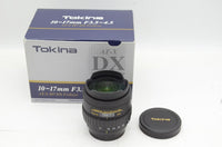 良品 Tokina トキナー AT-X 107 DX FISHEYE 10-17mm F3.5-4.5 Nikon ニコン用 Fマウント ズームレンズ APS-C 元箱付 231219ga