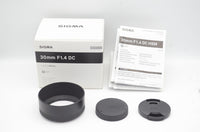 美品 SIGMA シグマ Art 30mm F1.4 DC HSM Canon EFマウント APS-C 単焦点レンズ 元箱付 250428k