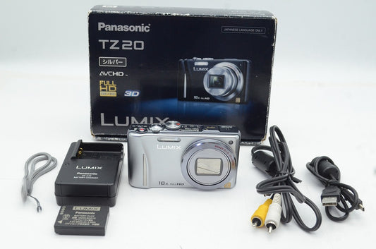 美品 Panasonic パナソニック LUMIX DMC-TZ20 コンパクトデジタルカメラ シルバー 元箱付 250426ad