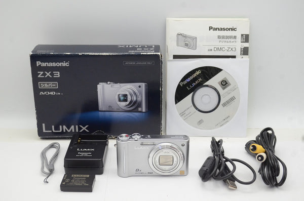 美品 Panasonic パナソニック LUMIX DMC-ZX3 コンパクトデジタルカメラ シルバー 元箱付 250427t