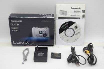 美品 Panasonic パナソニック LUMIX DMC-ZX3 コンパクトデジタルカメラ シルバー 元箱付 250427t