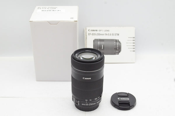 美品 Canon キヤノン EF-S 55-250mm F4-5.6 IS STM ズームレンズ APS-C 元箱付 241010aa