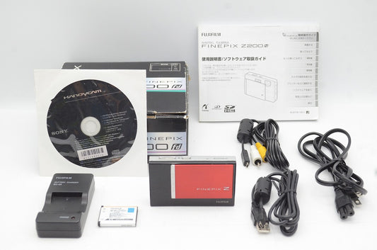 良品 FUJIFILM FinePix Z200fd コンパクトデジタルカメラ レッド ブラック 元箱付 250518g