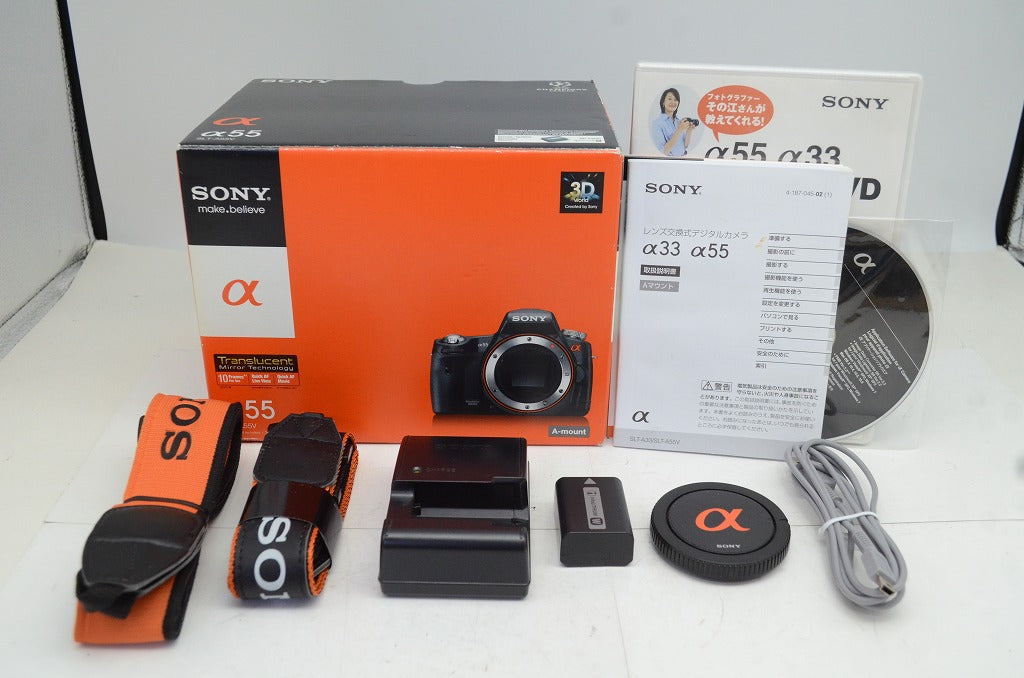 美品 SONY ソニー α55 ボディ SLT-A55V デジタル一眼レフカメラ 元箱付 251016m