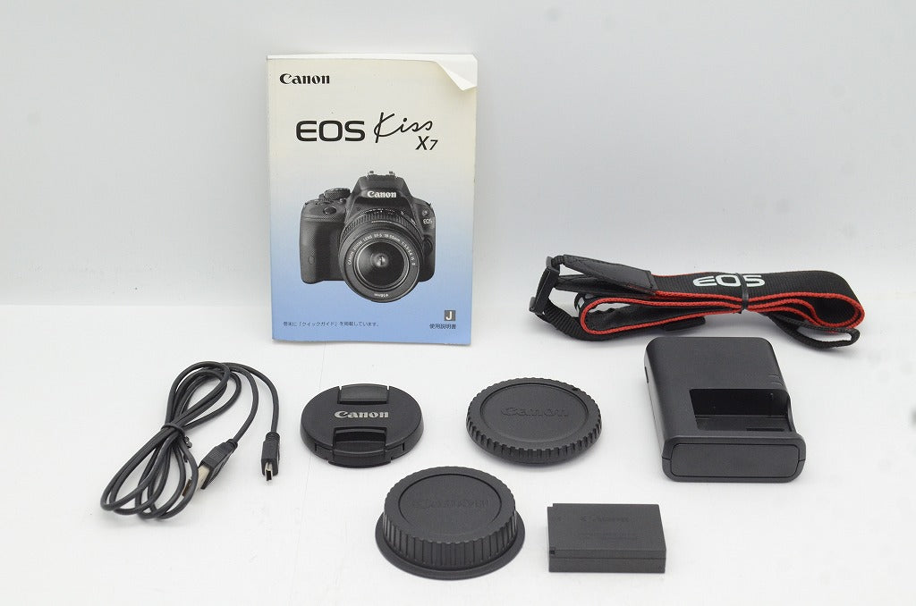 良品 Canon EOS Kiss X7 + EF-S 18-55 IS STM レンズキット デジタル一眼レフカメラ 250601j