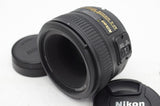 美品 Nikon ニコン AF-S NIKKOR 50mm F1.8G 単焦点レンズ フード付 241107b