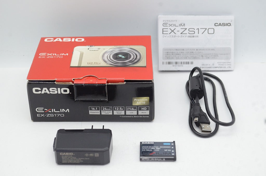 美品 CASIO カシオ EXILIM EX-ZS170 コンパクトデジタルカメラ ゴールド 元箱付 250603y