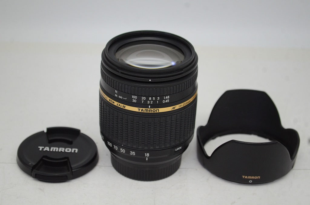 美品 TAMRON AF 18-250mm F3.5-6.3 Di II LD Aspherical IF MACRO A18 Nikon Fマウント ズームレンズ フード付 251016r