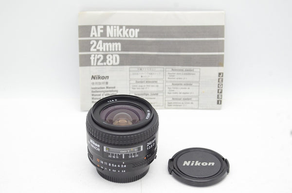 美品 Nikon ニコン AF NIKKOR 24mm F2.8D Fマウント フルサイズ 単焦点レンズ 241111aj