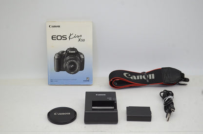 美品 Canon キヤノン EOS Kiss X50 + EF-S 18-55mm IS II レンズキット デジタル一眼レフカメラ 251016z