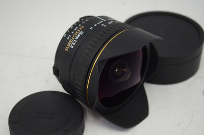 美品 SIGMA シグマ 15mm F2.8 EX DG DIAGONAL FISHEYE Nikon ニコン Fマウント用 単焦点レンズ 元箱付 251016q