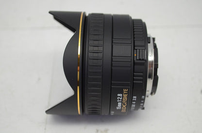 美品 SIGMA シグマ 15mm F2.8 EX DG DIAGONAL FISHEYE Nikon ニコン Fマウント用 単焦点レンズ 元箱付 251016q