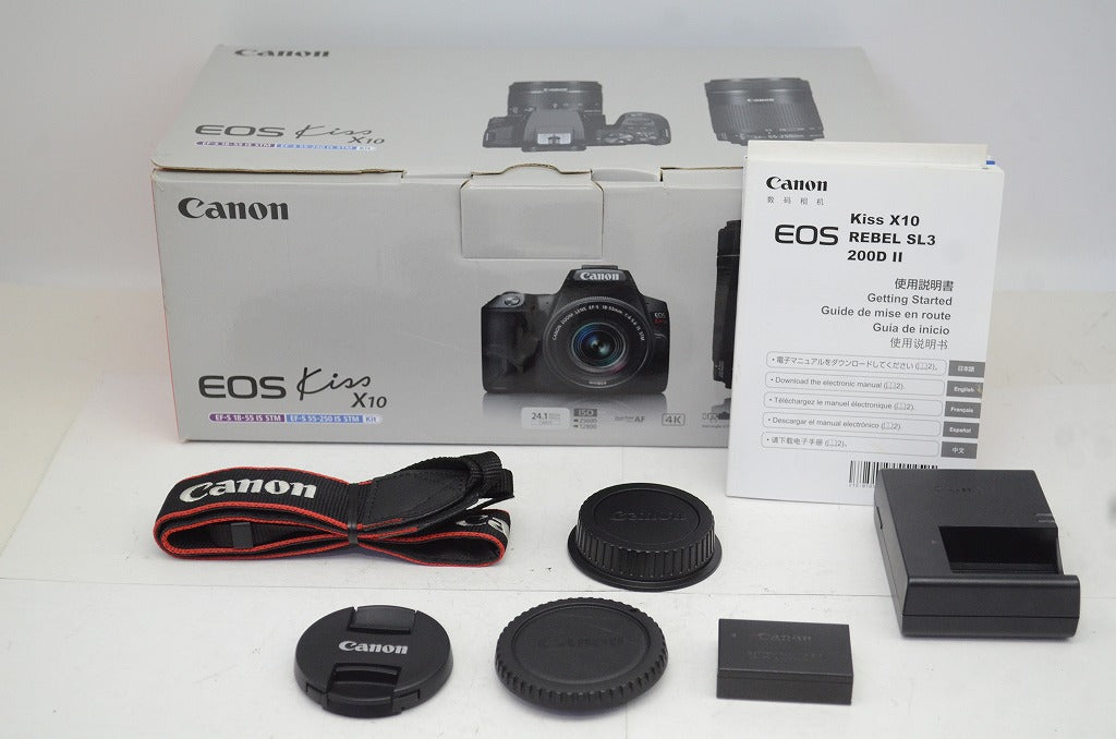 美品 Canon キヤノン EOS Kiss X10 EF-S 18-55 IS STM レンズキット デジタル一眼レフカメラ 元箱付 251017f