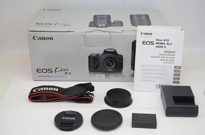 美品 Canon キヤノン EOS Kiss X10 EF-S 18-55 IS STM レンズキット デジタル一眼レフカメラ 元箱付 251017f