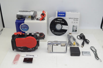 良品 OLYMPUS オリンパス TG-810 Tough コンパクトデジタルカメラ シルバー PT-051付 251020t