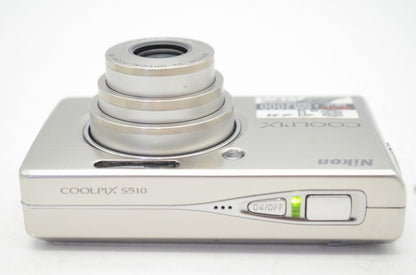 美品 Nikon ニコン COOLPIX S510 コンパクトデジタルカメラ シルバー 250608af