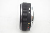 美品 Panasonic LUMIX G 14mm F2.5 ASPH. H-H014 広角パンケーキレンズ ブラッ 241120aク