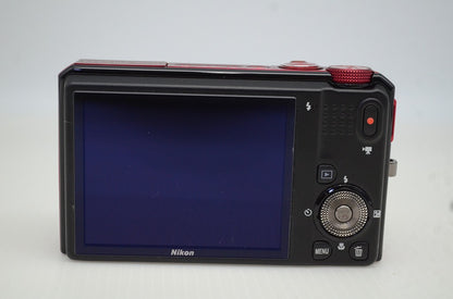 美品 Nikon ニコン COOLPIX S9100 コンパクトデジタルカメラ グロリアスレッド 元箱付 251023a