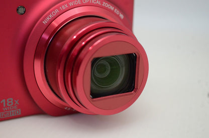 美品 Nikon ニコン COOLPIX S9100 コンパクトデジタルカメラ グロリアスレッド 元箱付 251023a