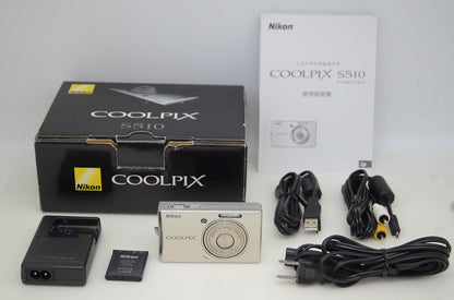 美品 Nikon ニコン COOLPIX S510 コンパクトデジタルカメラ シルバー 元箱付 251023k