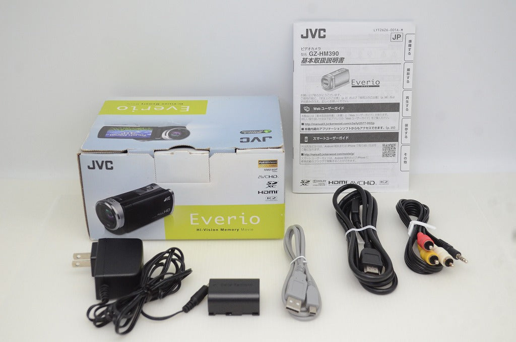 良品 JVC ケンウッド Everio GZ-HM390 デジタルビデオカメラ ブラック 元箱付 251023ad