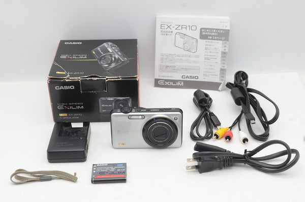 良品 CASIO カシオ EXILIM EX-ZR10 コンパクトデジタルカメラ シルバー 元箱付 250714b