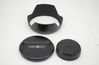 良品 MINOLTA ミノルタ AF 20mm F2.8 NEW SONY ソニー αマウント 単焦点レンズ フード付 251030r