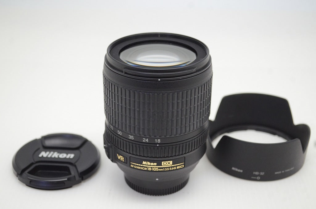 美品 Nikon ニコン AF-S DX NIKKOR 18-105mm F3.5-5.6G ED VR APS-C ズームレンズ フード付 251028h