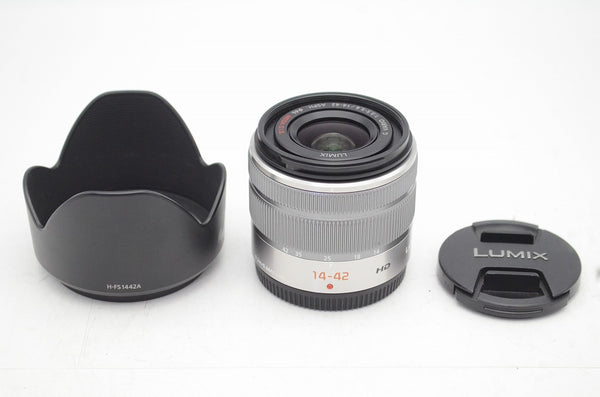 良品 Panasonic LUMIX G VARIO 14-42mm F3.5-5.6 II ASPH. MEGA O.I.S. H-FS1442A フード付 250804ak