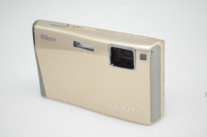 美品 Nikon ニコン COOLPIX S60 コンパクトデジタルカメラ ゴールド 251031al