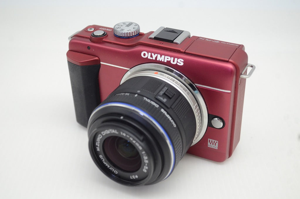 美品 OLYMPUS PEN Lite  E-PL1s ボディ + M.ZUIKO DIGITAL 14-42mm II レンズキット ミラーレス レッド 元箱付 251028m