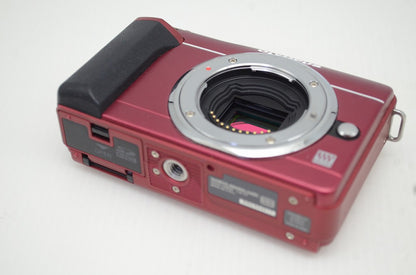 美品 OLYMPUS PEN Lite  E-PL1s ボディ + M.ZUIKO DIGITAL 14-42mm II レンズキット ミラーレス レッド 元箱付 251028m