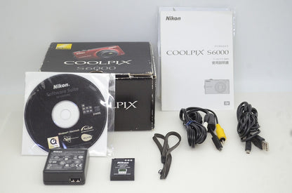 良品 Nikon ニコン COOLPIX S6000 コンパクトデジタルカメラ レッド 元箱付 251031aa