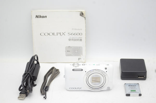 美品 Nikon ニコン COOLPIX S6600 コンパクトデジタルカメラ ナチュラルホワイト 250827a