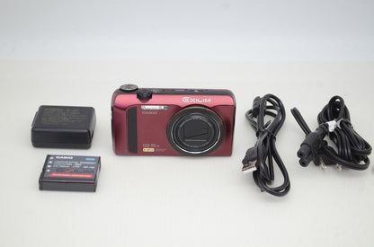 美品 CASIO カシオ HIGH SPEED EXILIM EX-ZR300 コンパクトデジタルカメラ レッド 251104ac