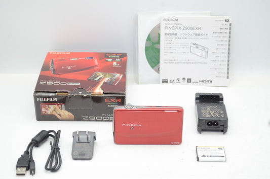 美品 FUJIFILM フジフィルム FinePix Z900EXR コンパクトデジタルカメラ レッド 元箱付 250902f