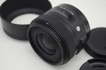 良品 SIGMA シグマ Art 30mm F1.4 DC HSM Canon キヤノン EFマウント APS-C 単焦点レンズ フード付 251109c