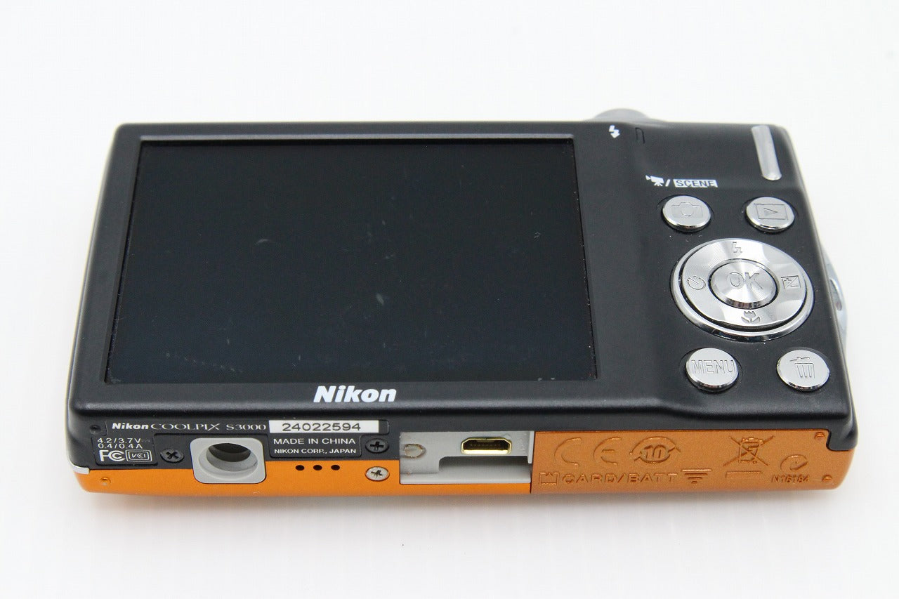 良品 Nikon ニコン COOLPIX S3000 コンパクトデジタルカメラ オレンジ 260129k