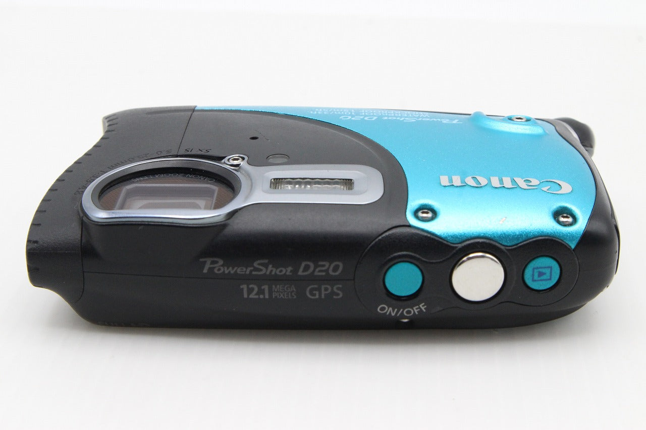 良品 Canon キヤノン PowerShot D20 コンパクトデジタルカメラ ブルー 260128a
